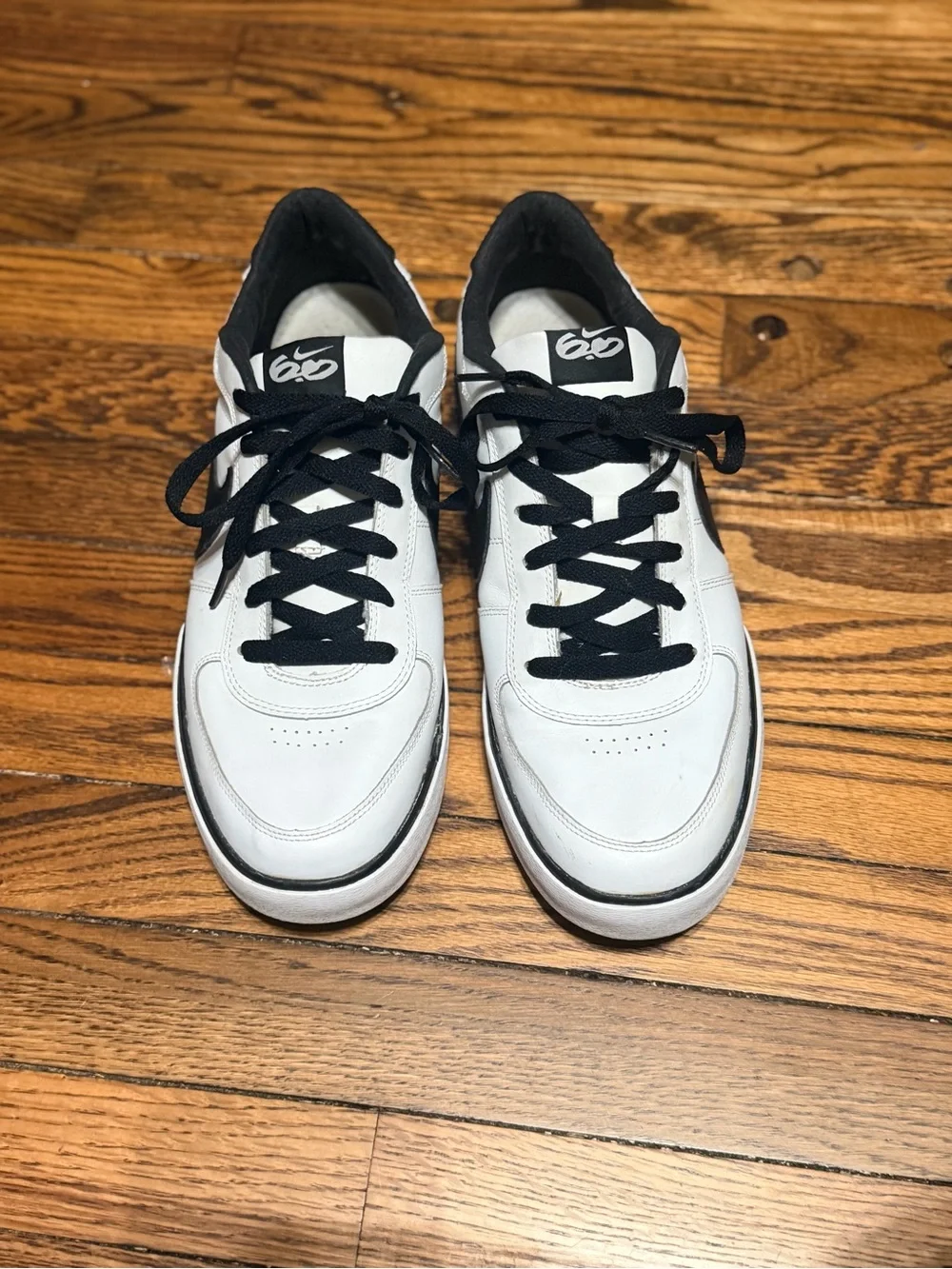 Nike 6.0 Mavrk Low White Black Leather Skate Shoes Men's 13 313067-102